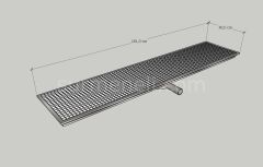 40x181 - Yer Gideri Paslanmaz Ortadan Sifonlu Yandan Çıkışlı