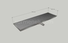 40x138 - Yer Gideri Paslanmaz Ortadan Sifonlu Yandan Çıkışlı