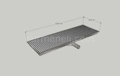 40x118 - Yer Gideri Paslanmaz Ortadan Sifonlu Yandan Çıkışlı