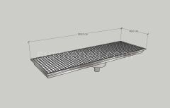 40x118 - Yer Gideri Paslanmaz Ortadan Sifonlu Alttan Çıkışlı