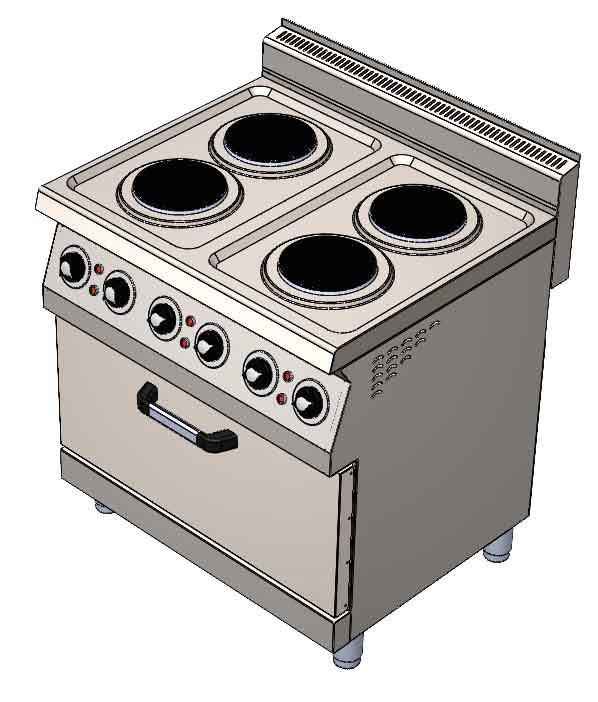 CSA İNOX - OCAK EDGE FIRINLI ELEKTRIKLI 800*700*850 380V-50Hz / 8 KW