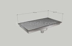 40x74 - Yer Gideri Paslanmaz Ortadan Sifonlu Alttan Çıkışlı