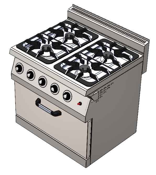 CSA İNOX - OCAK EDGE FIRINLI GAZLI 800*700*850 35,825 kW 20 mbar