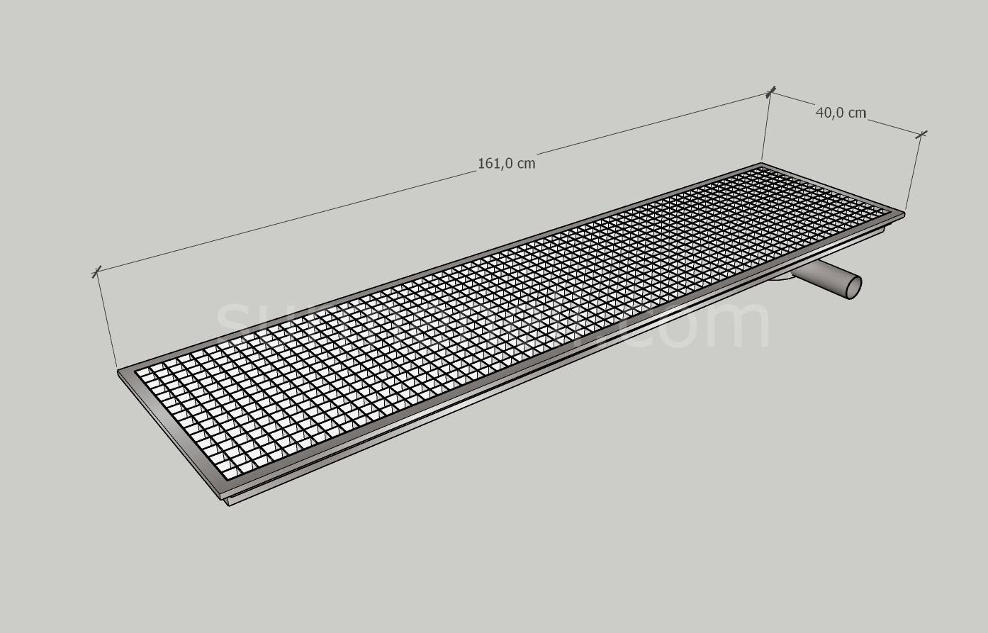 40x161 - Yer Gideri Paslanmaz Yandan Sifonlu Yandan Çıkışlı