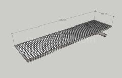40x161 - Yer Gideri Paslanmaz Yandan Sifonlu Yandan Çıkışlı