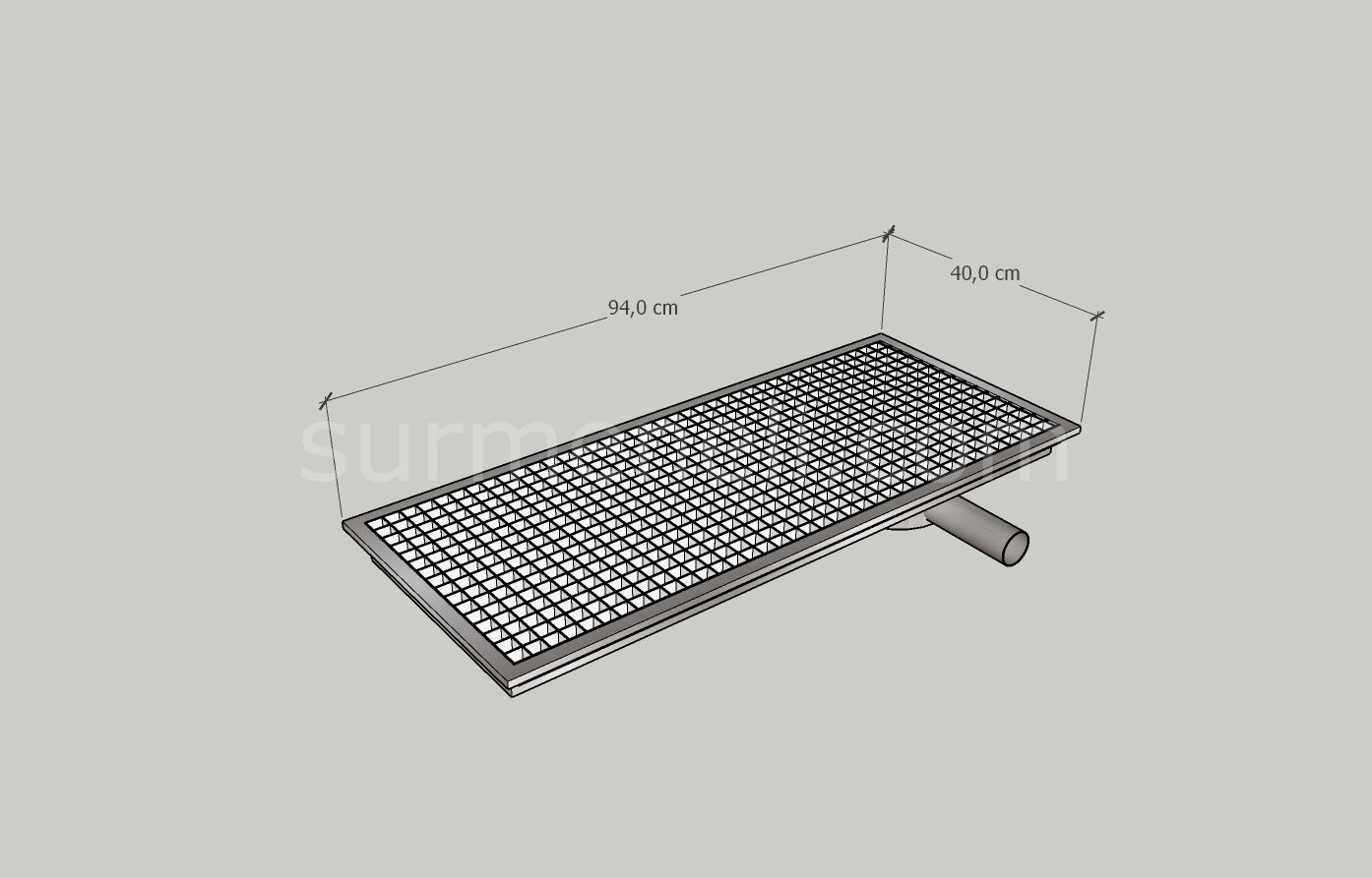 40x94 - Yer Gideri Paslanmaz Yandan Sifonlu Yandan Çıkışlı