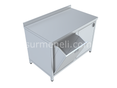 Dolaplı, Devrilir Ekmeklikli Çalışma Tezgahları 70'lik 430 KALİTE PASLANMAZ