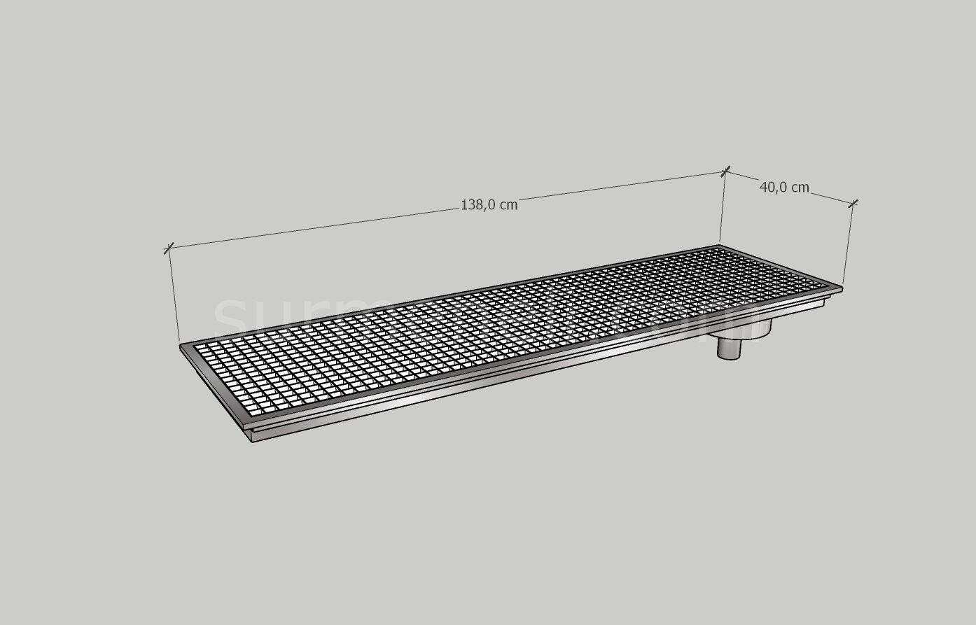 40x138 - Yer Gideri Paslanmaz Yandan Sifonlu Alttan Çıkışlı