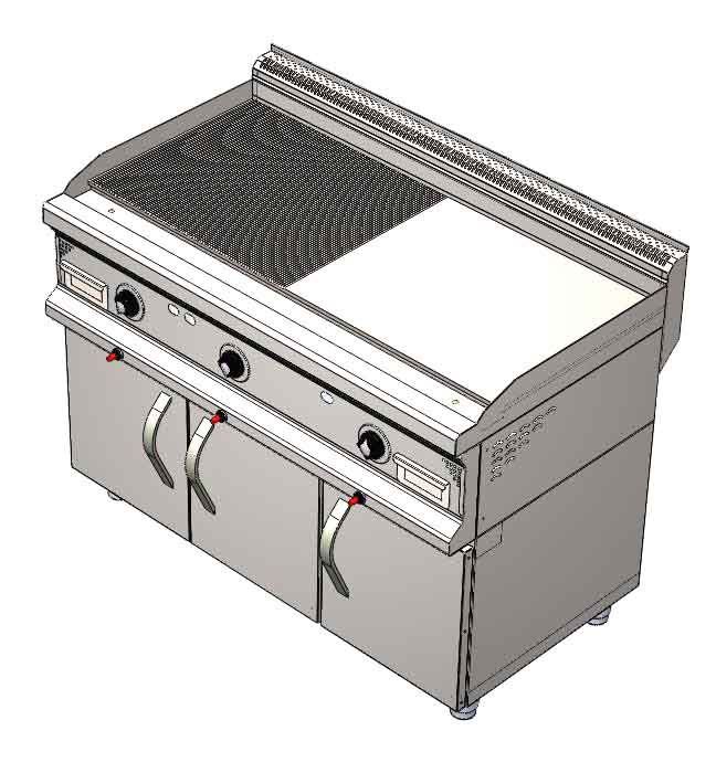 CSA İNOX - IZGARA YARI KANALLI DOLAPLI GAZLI 1200*900*850 26,009 kW 20 mbar