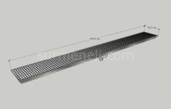 30x249 - Yer Gideri Paslanmaz Ortadan Sifonlu Alttan Çıkışlı