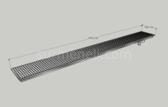 30x249 - Yer Gideri Paslanmaz Yandan Sifonlu Alttan Çıkışlı