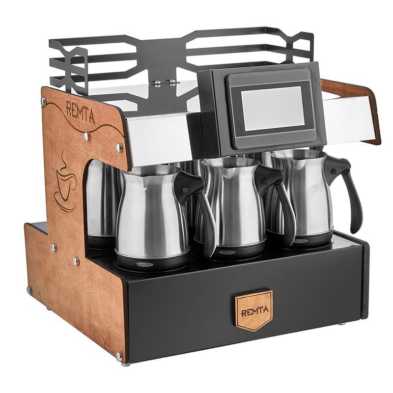 Remta RTK03 Türk Kahve Makinesi – 3 Cezveli Elektrikli Sanayi Tipi | 1600 W Güçlü Performans, Bol Köpüklü Kahve Deneyimi