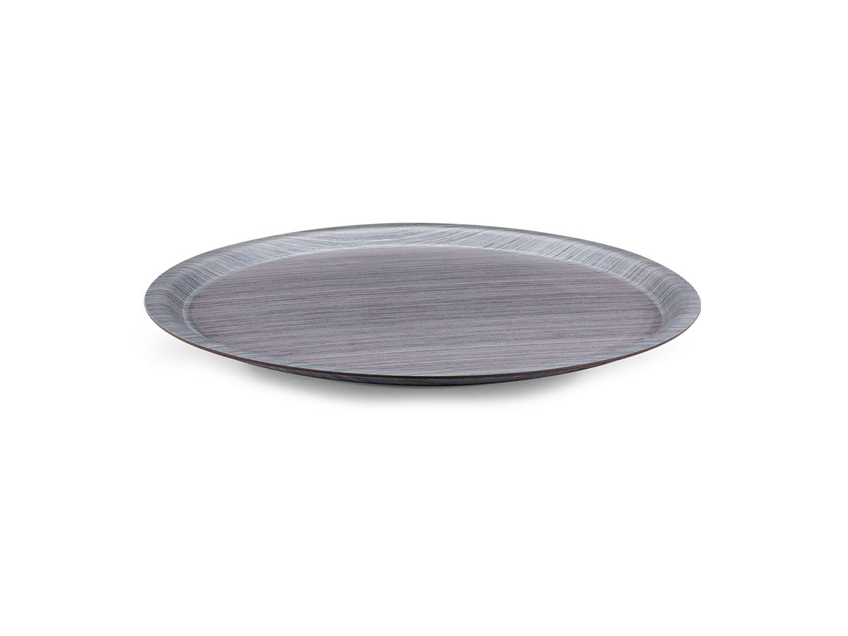 TRİA - FLY38KGM Flatline Kraft Yuvarlak Tepsi (38 cm) Kaymaz Uzay Gri Mat