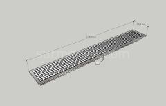 20x138 - Yer Gideri Paslanmaz Ortadan Sifonlu Alttan Çıkışlı