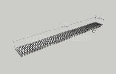 20x181 - Yer Gideri Paslanmaz Yandan Sifonlu Alttan Çıkışlı