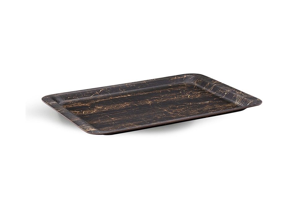 TRİA - FL3244SAM Flatline Kraft Tepsi (32x44 cm) Sade Abanoz Mat