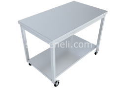 Hareketli Çalışma Tezgahları Taban Raflı 70'lik 304 KALİTE PASLANMAZ