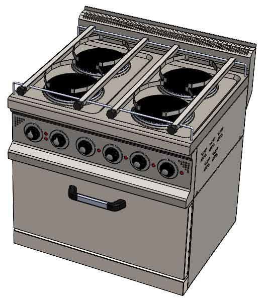 CSA İNOX - GEMI ELEKTRIKLI FIRINLI KUZINE 800*900*850 440V-50Hz / 22 KW