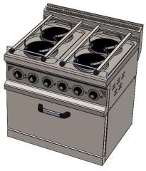 CSA İNOX - GEMI ELEKTRIKLI FIRINLI KUZINE 800*900*850 440V-50Hz / 22 KW
