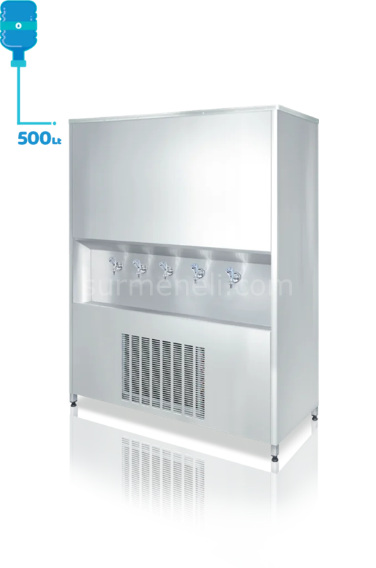 EM 500 lt. Paslanmaz Çelik Endüstriyel Su Sebili 5 Musluklu