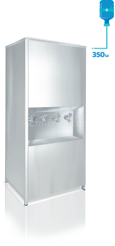 EM 350 lt. Paslanmaz Çelik Endüstriyel Su Sebili 4 Musluklu