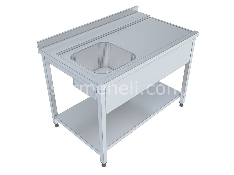 Bulaşık Makinesi Giriş Tezgahı Taban Raflı 304 KALİTE PASLANMAZ