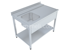 Bulaşık Makinesi Giriş Tezgahı Taban Raflı 304 KALİTE PASLANMAZ