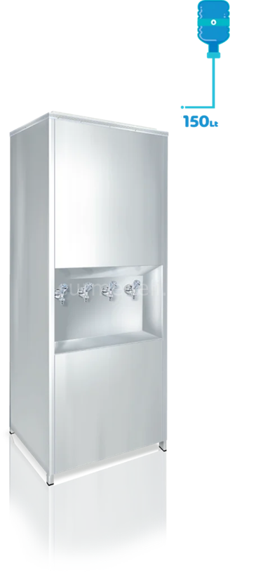 EM 150 lt. Paslanmaz Çelik Endüstriyel Su Sebili 4 Musluklu