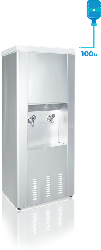 EM 100 lt. Paslanmaz Çelik Endüstriyel Su Sebili 2 Musluklu