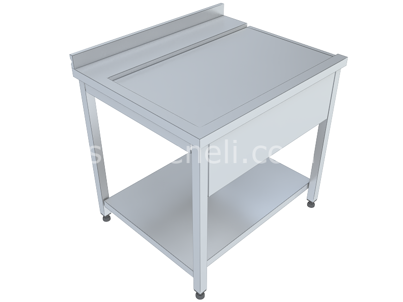 Bulaşık Makinesi Çıkış Tezgahı Taban Raflı 304 KALİTE PASLANMAZ