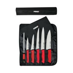 ﻿35197 - Duo Çantalı Bıçak Seti - Knife Set with Roll Bag - 6 + 1 Pcs
