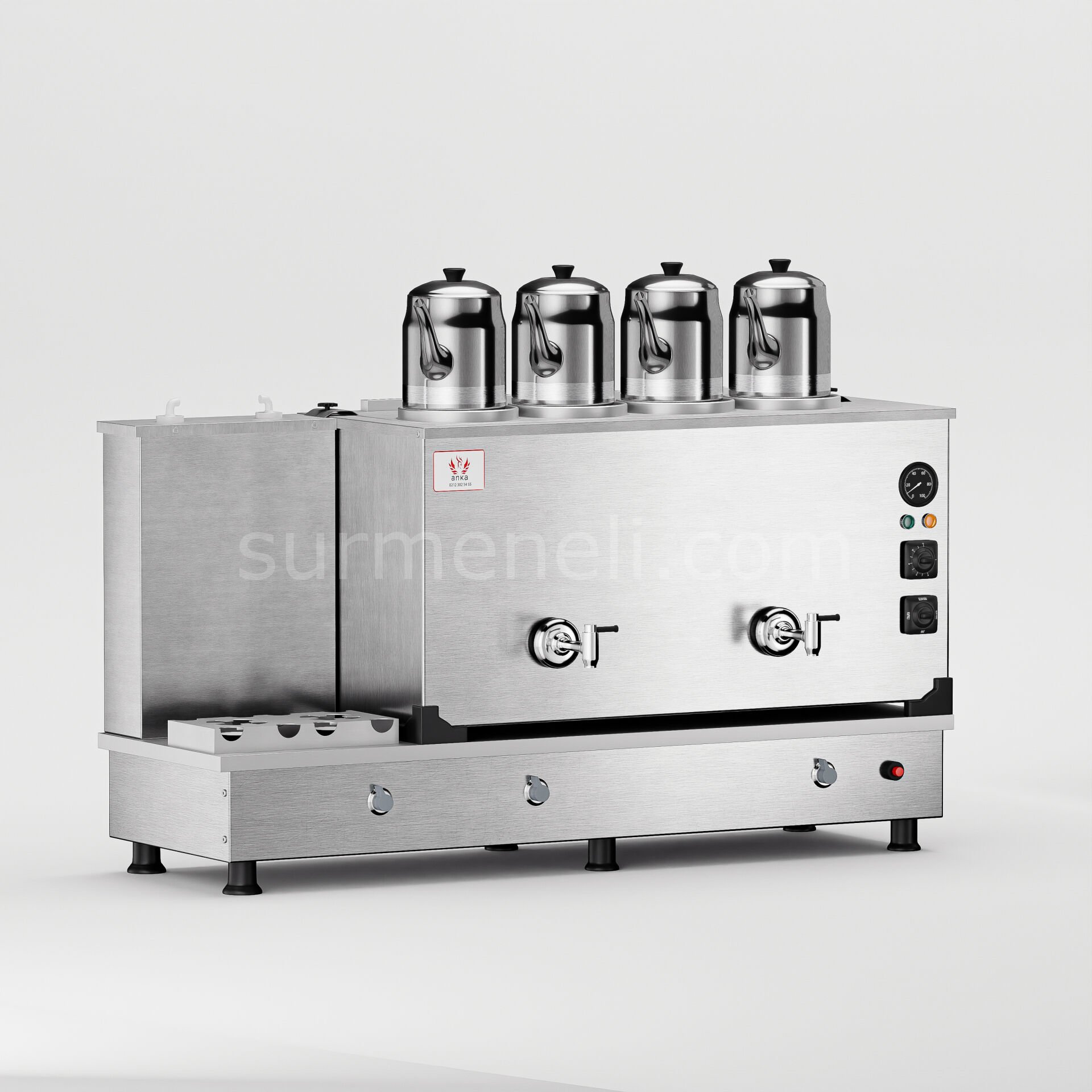 Anka İnoks Turbo Hibrit Çay Makinesi / Profesyonel Kullanım, Çift Enerji Esnekliği (İTFO4)