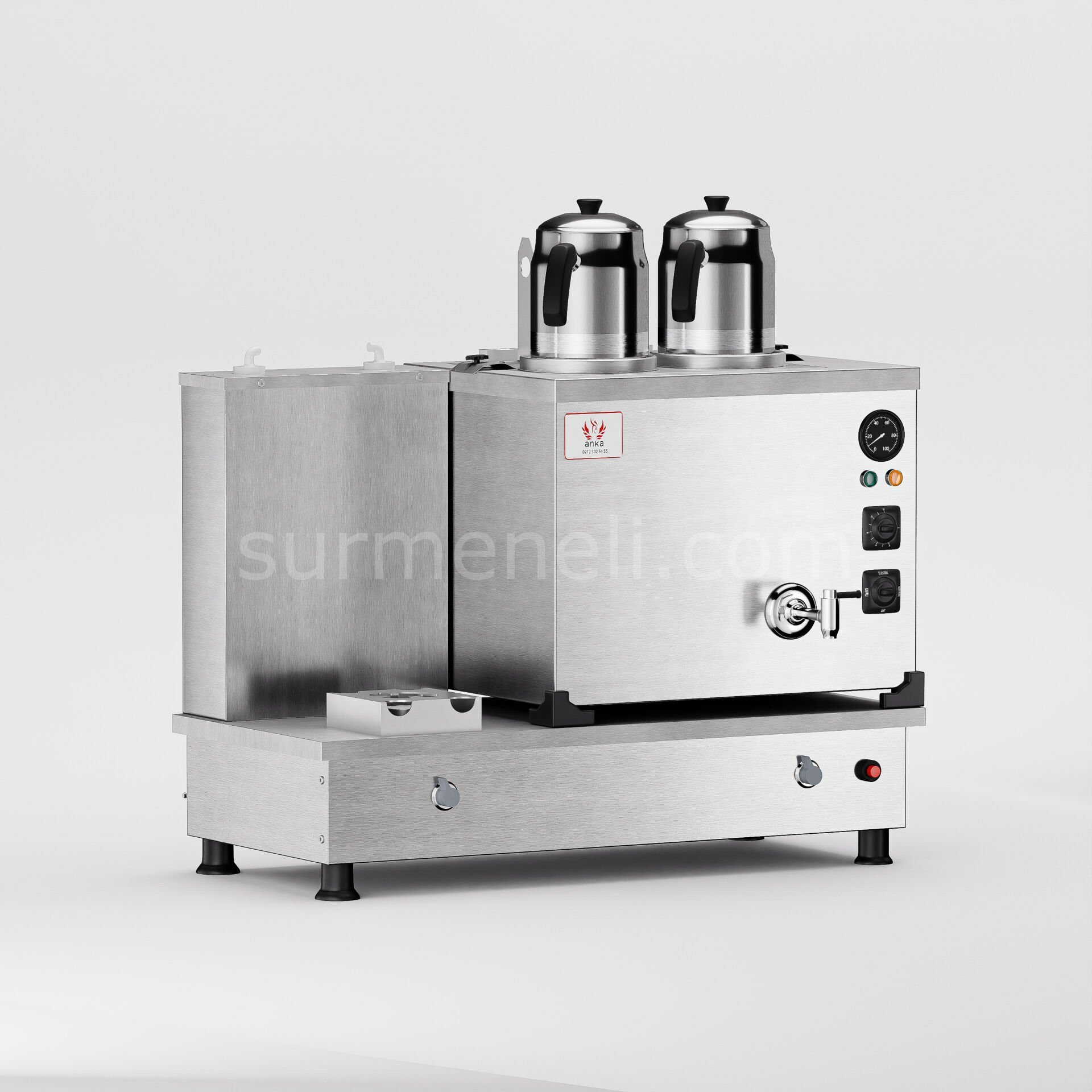 Anka İnoks Turbo Hibrit Çay Makinesi / Profesyonel Kullanım, Çift Enerji Esnekliği (İTFO2)