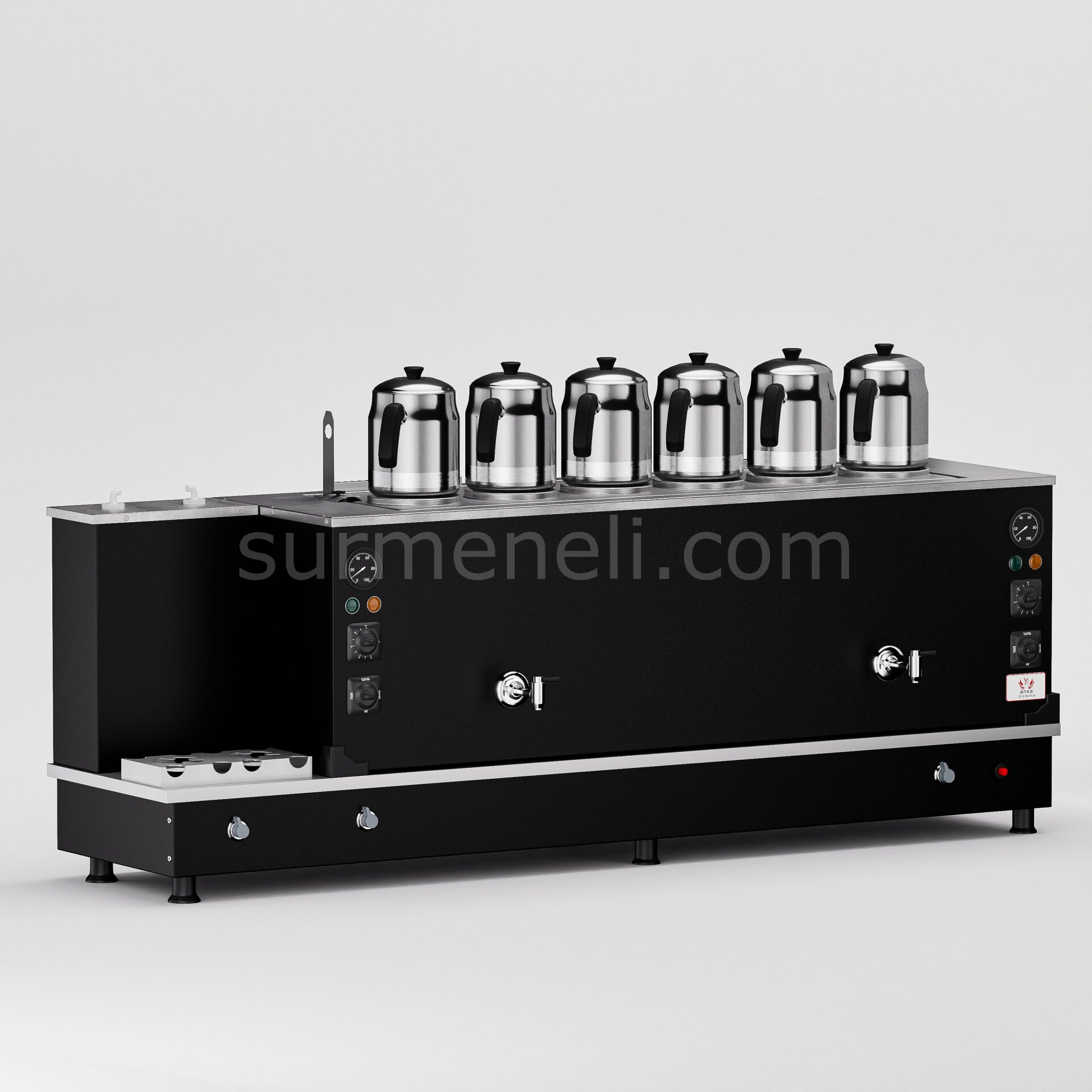 Anka Black Turbo Hibrit Çay Makinesi / Profesyonel Kullanım, Çift Enerji Esnekliği (STFO6)