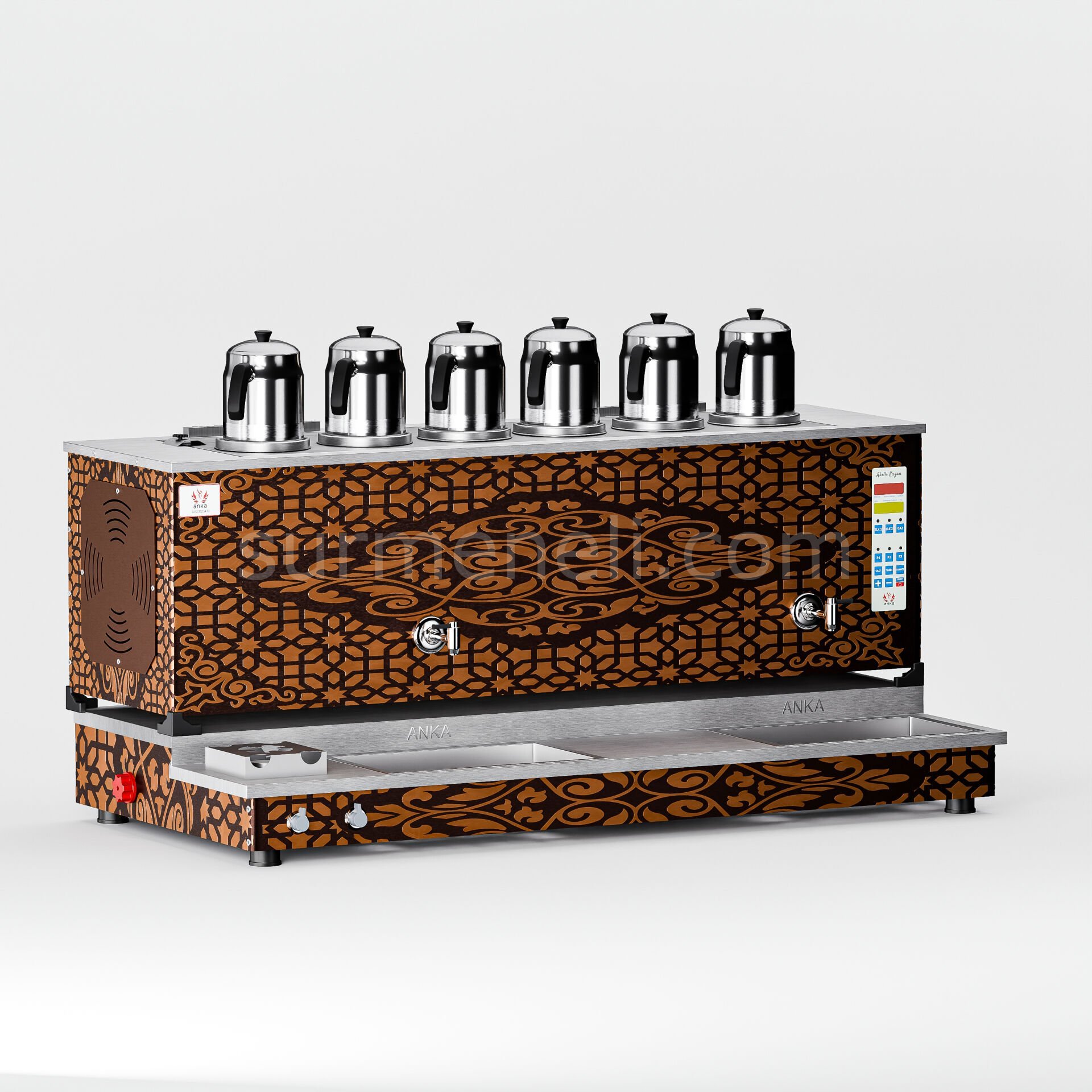 Anka Bakır Pro Plus Smart S6 Çay Makinesi / Hibrit Enerji, Dijital Zaman Programlı Kontrol (APPO-S6)
