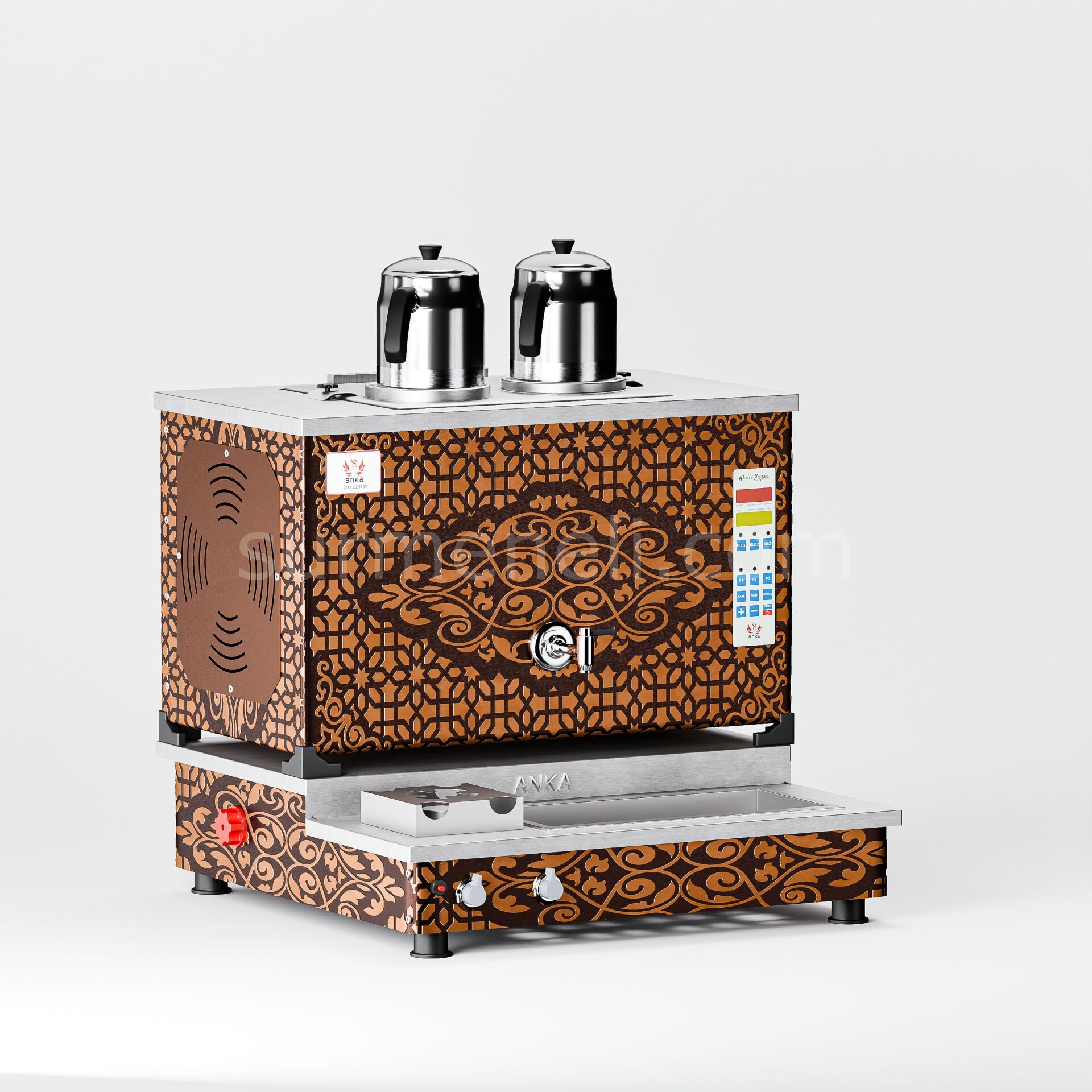 Anka Bakır Pro Plus Smart S6 Çay Makinesi / Hibrit Enerji, Dijital Zaman Programlı Kontrol (APPO-S2)