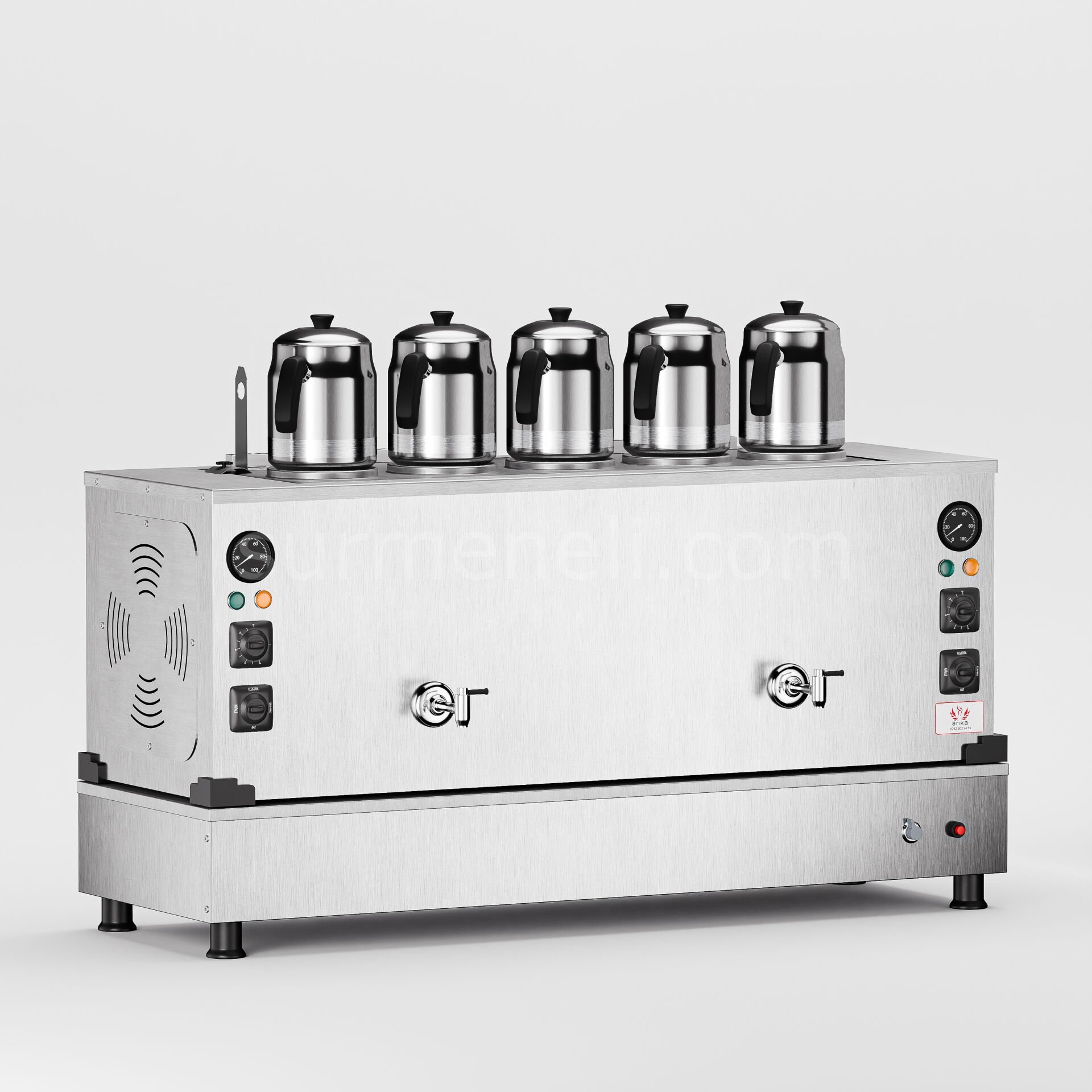 Anka İnoks Pro Compact Hibrit Çay Makinesi / Kompakt Tasarım, Profesyonel Kullanım, Çift Enerji Esnekliği (İPKO5)