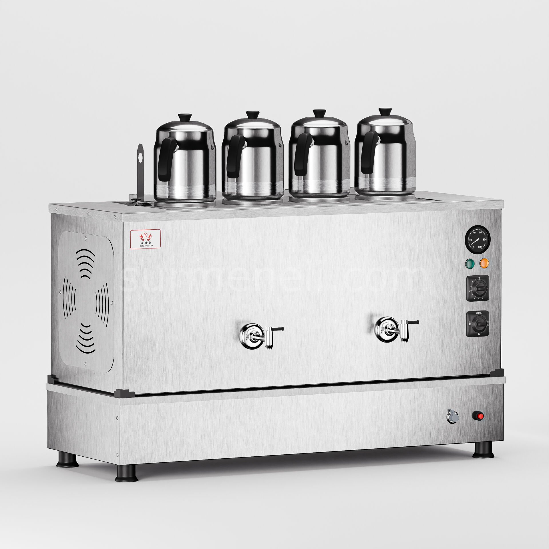 Anka İnoks Pro Compact Hibrit Çay Makinesi / Kompakt Tasarım, Profesyonel Kullanım, Çift Enerji Esnekliği (İPKO4)