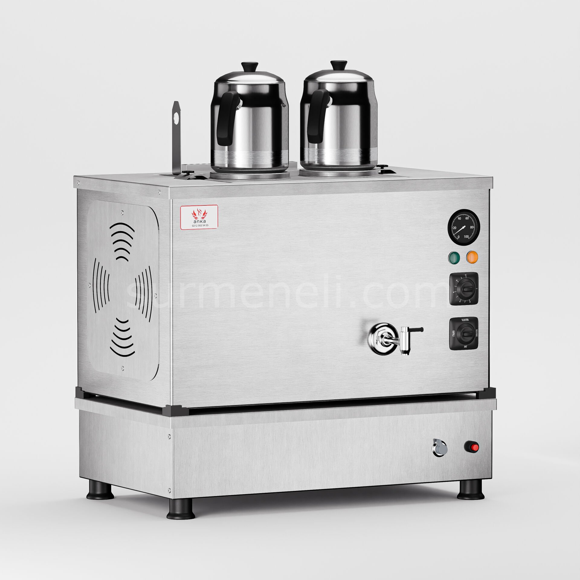 Anka İnoks Pro Compact Hibrit Çay Makinesi / Kompakt Tasarım, Profesyonel Kullanım, Çift Enerji Esnekliği (İPKO2)