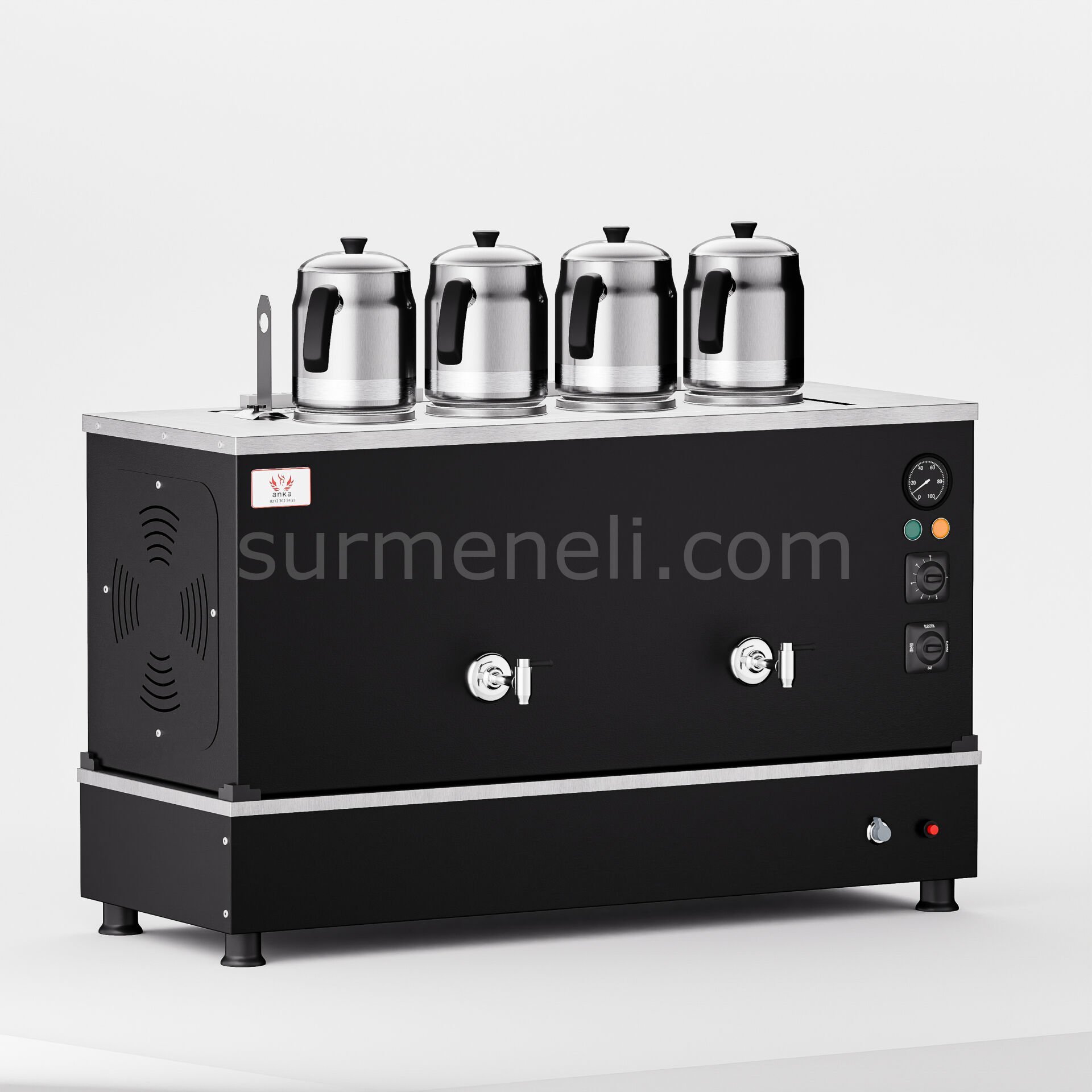 Anka Black Pro Compact Hibrit Çay Makinesi / Kompakt Tasarım, Profesyonel Kullanım, Çift Enerji Esnekliği (BPKO4)