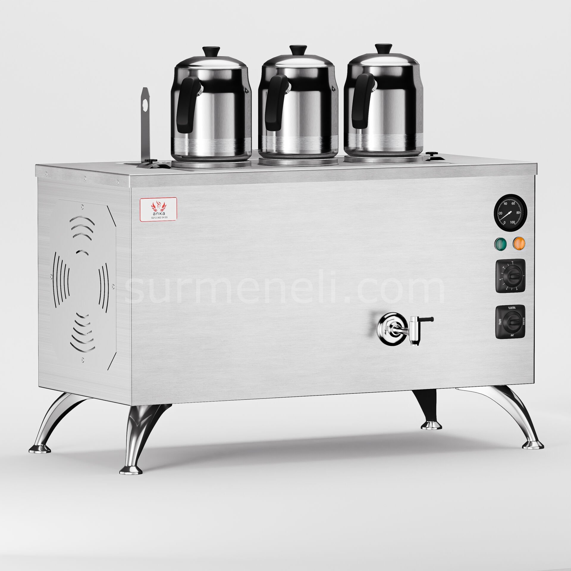 Anka İnoks Pro Compact Elektrikli Çay Makinesi / Kompakt Tasarım, Profesyonel Kullanım,(İPE3)