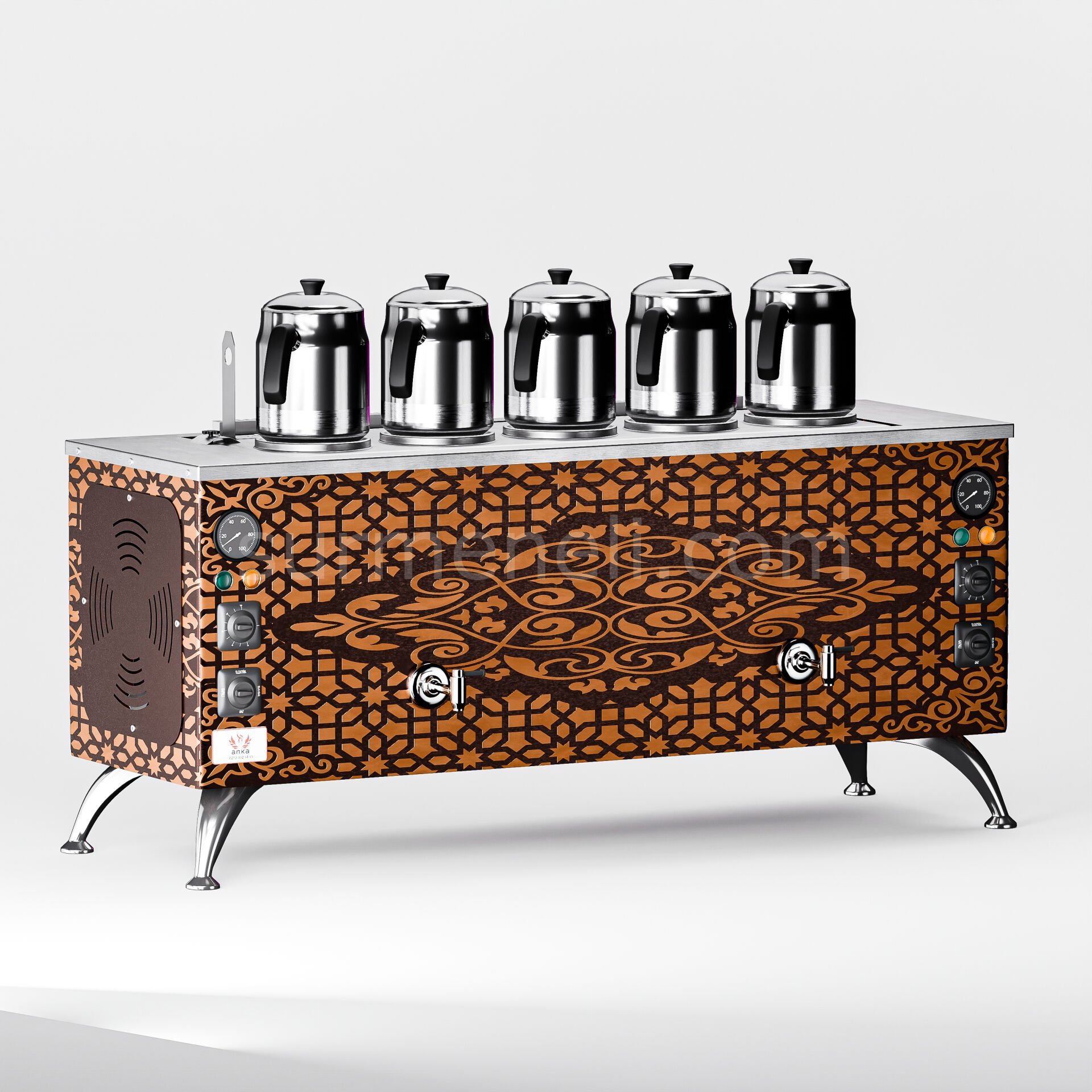 Anka Bakır Pro Compact Elektrikli Çay Makinesi / Kompakt Tasarım, Profesyonel Kullanım,(APE5)