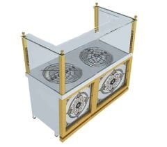 KRCS.DKBO.1470 CSA İNOX - KUNEFE VE BOREK OCAGI DOLAPLI (CIFT) GAZLI 1400*700*850/1300