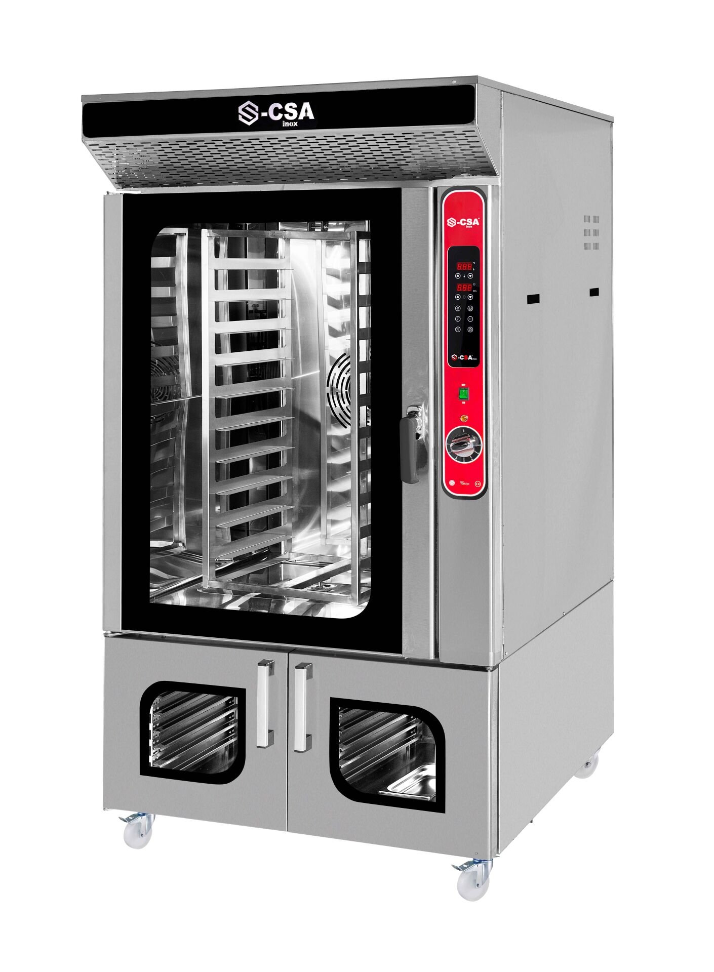 KRCS.DKPFE.10 CSA İNOX - FIRIN PATTESSERIE DIJITAL DONERLI GN 40*60 10/7 1050*1327*2017