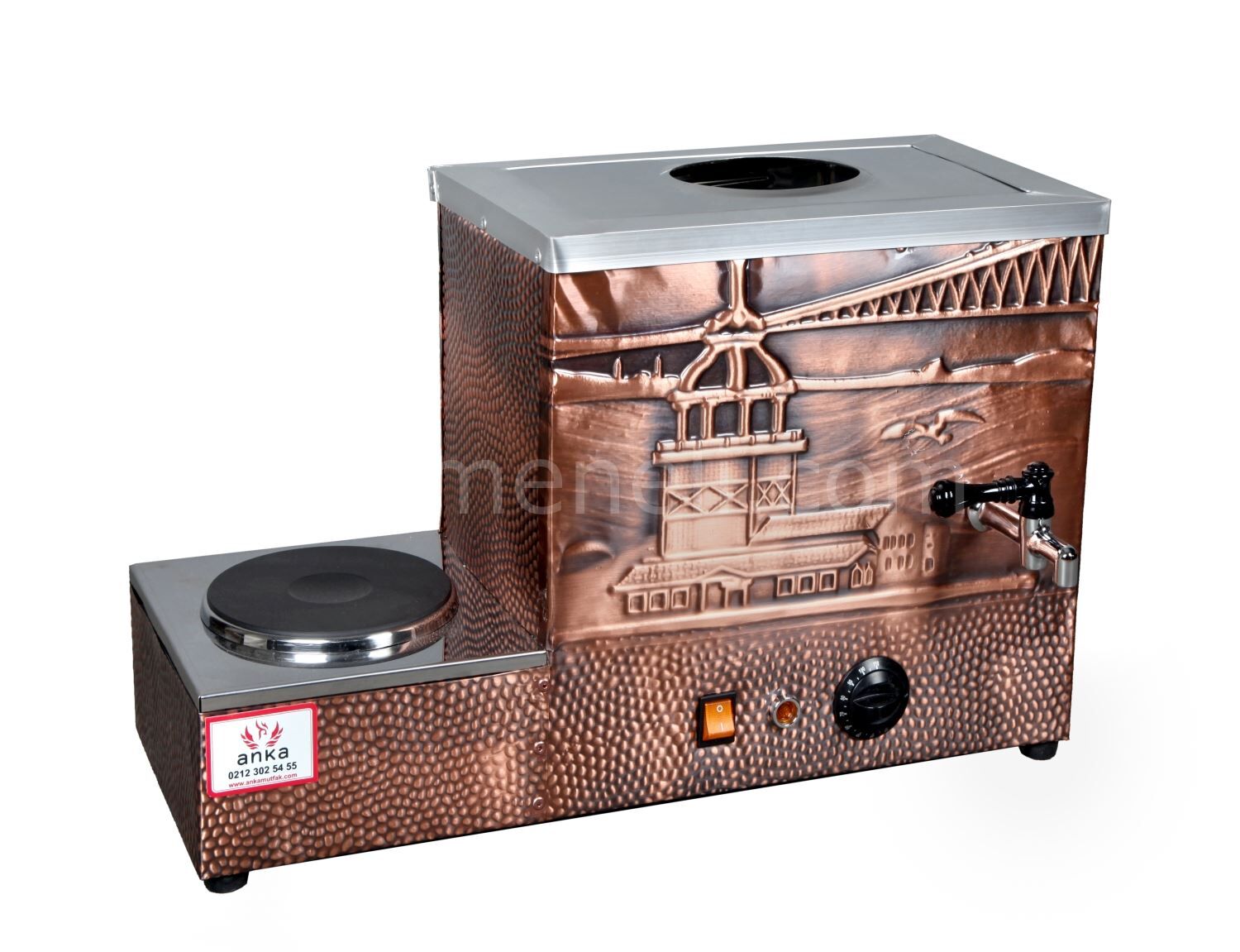 Anka Eko Bakır Çay Kazanı Tek Demlikli Pleytli Elektrikli (EBE1-P)