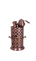 Bakır Odunlu Çay Semaveri Tek Demlikli