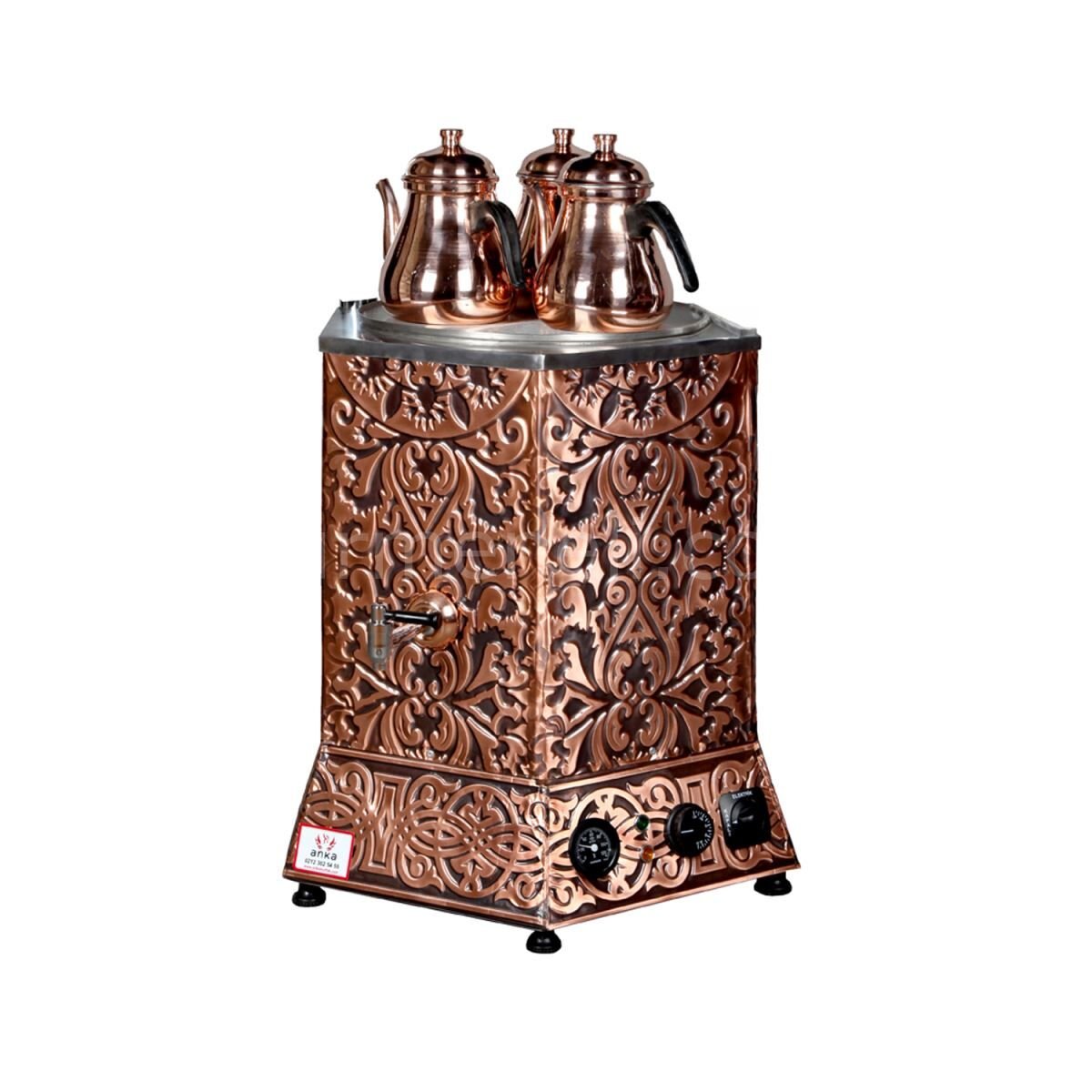 Bakır Pro Max Çay Makinesi 4 Demlikli Elektrikli
