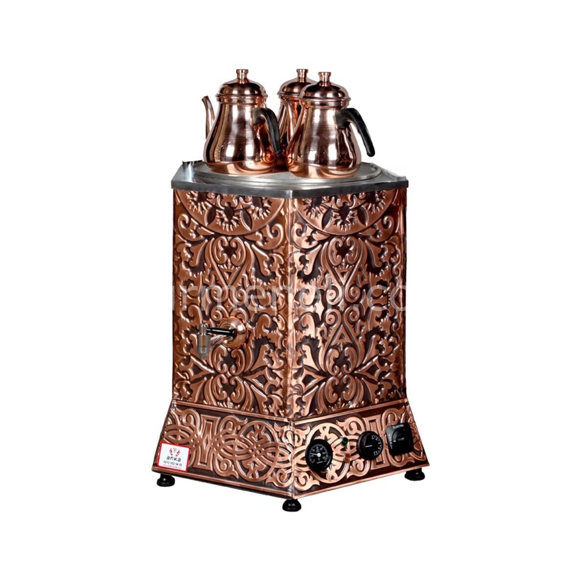 Bakır Pro Max Çay Makinesi 3 Demlikli Elektrikli