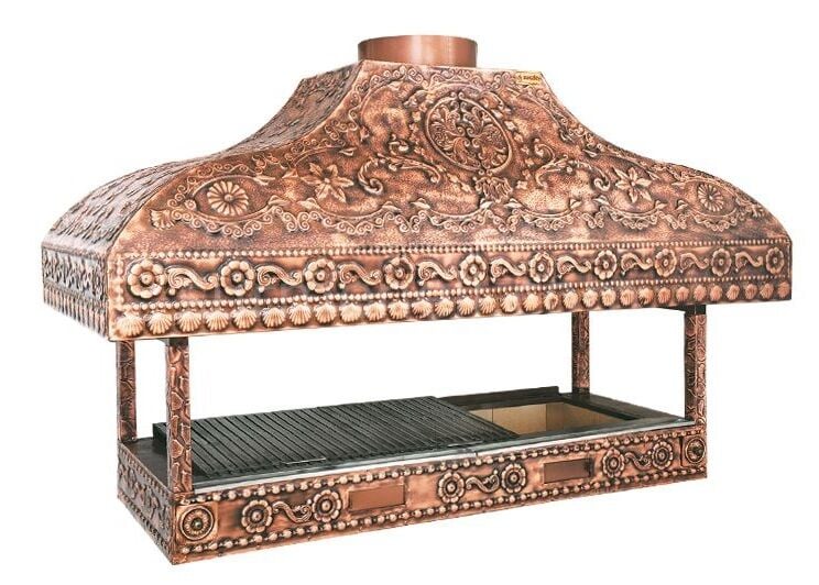 Bakır Kaplamalı Ocakbaşı Profesyonel Kömürlü Izgara OCB200