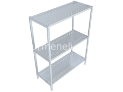 Üç Katlı İstif Rafı Düz veya Delikli Tablalı 40'lık 430 KALİTE PASLANMAZ